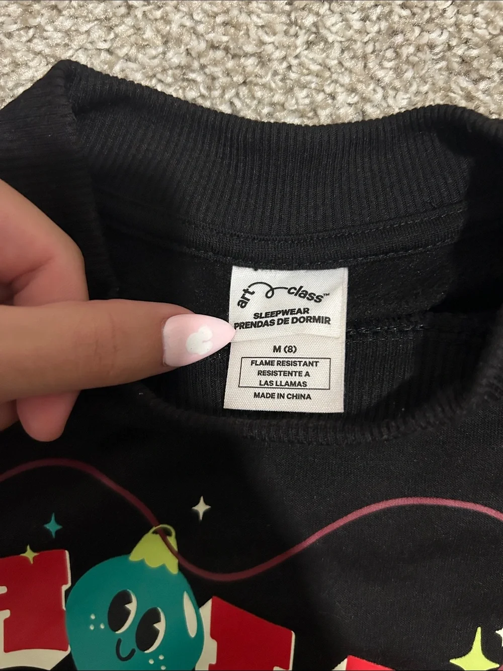 art class Black Crewneck Sweater with Retro Red & Teal Graphic